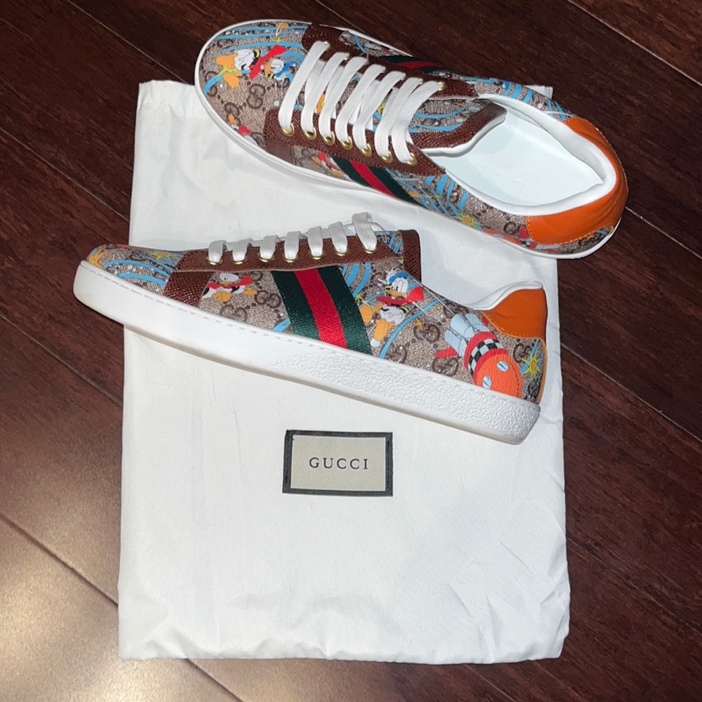 Gucci x Disney Donald Duck GG Canvas Men's Sneakers 9.5 US